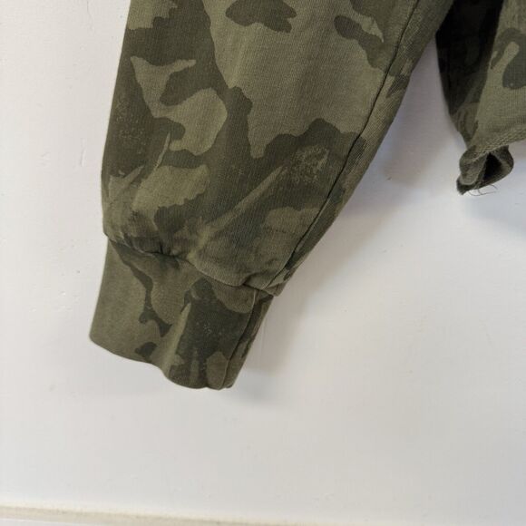 Affliction Garage Built Crop Camo Distressed Hoodie Sweater Cut Outs XL EUC - Picture 7 of 11